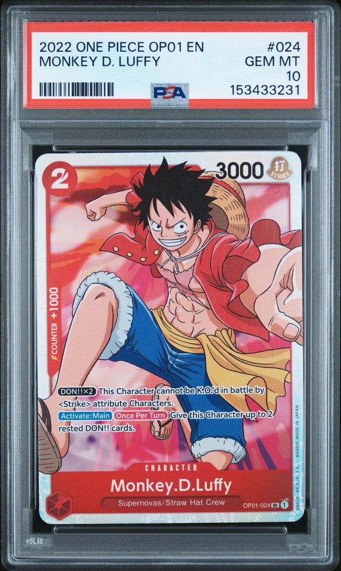 2022 #024 Monkey D. Luffy PSA 10 One Piece OP01-Romance Dawn