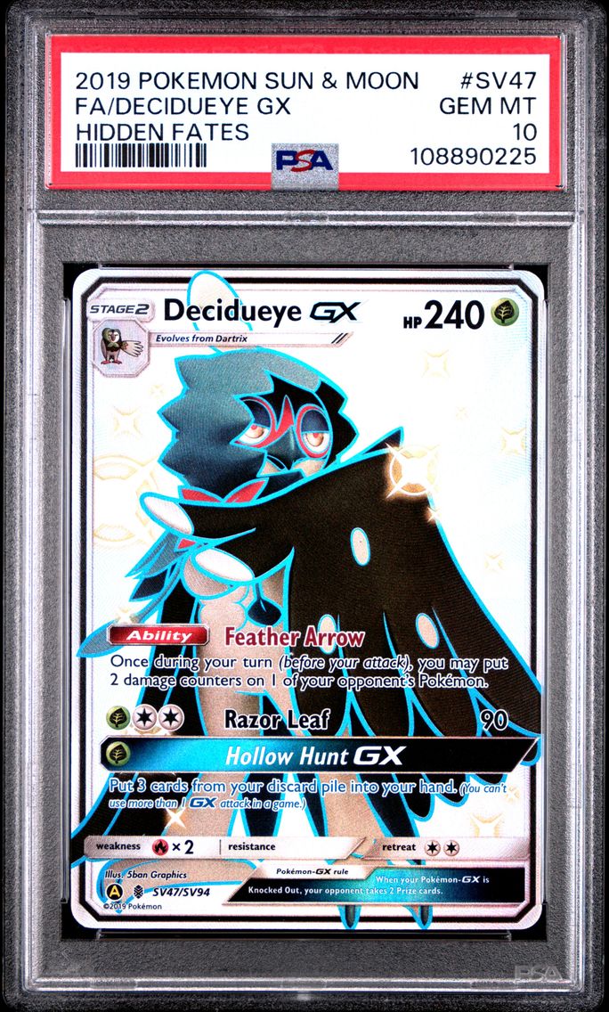 2019 #SV47 Full Art/Decidueye GX PSA 10 Sun & Moon Hidden Fates
