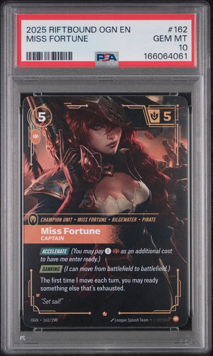 2025 #162 Miss Fortune - Captain PSA 10 Riftbound: League of Legends Ogn-Origins
