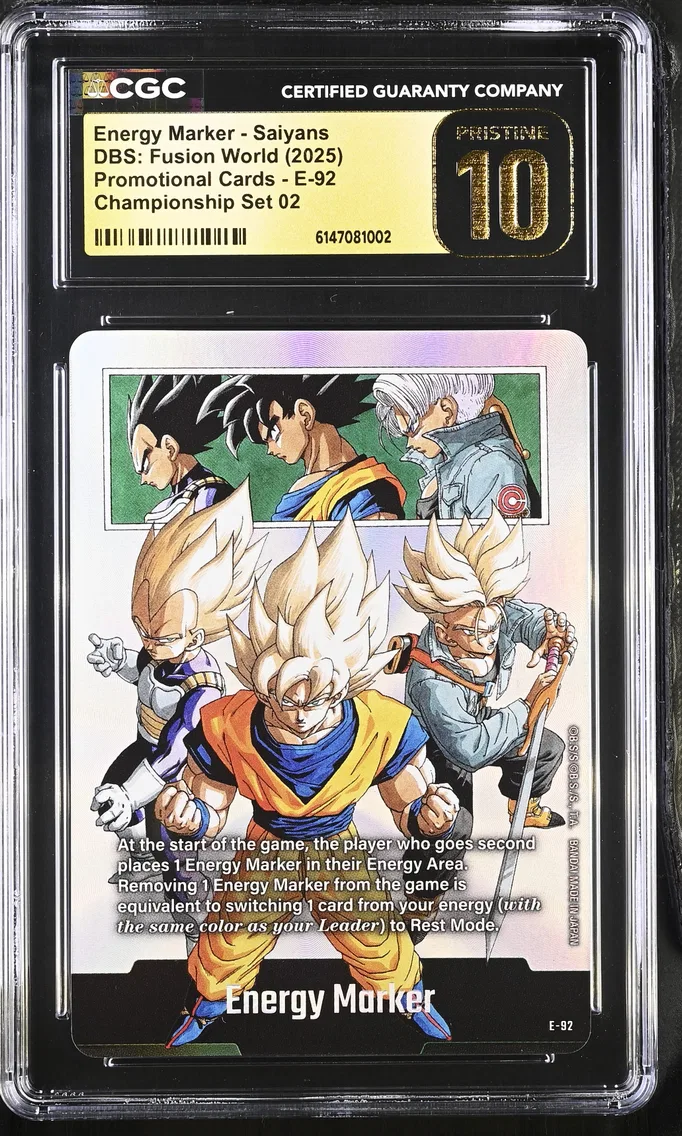 2025 #E-92 Energy Marker - Saiyans CGC 10 Pristine Promotional Cards - English