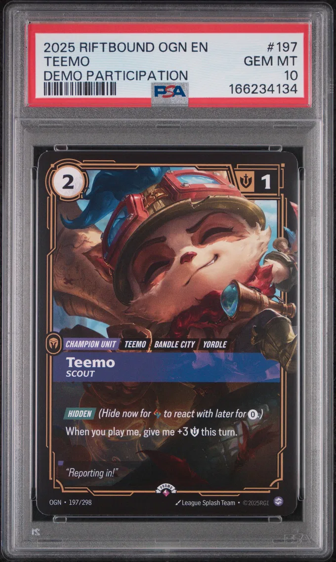 2025 #197 Teemo - Scout PSA 10 Riftbound: League of Legends Ogn-Origins