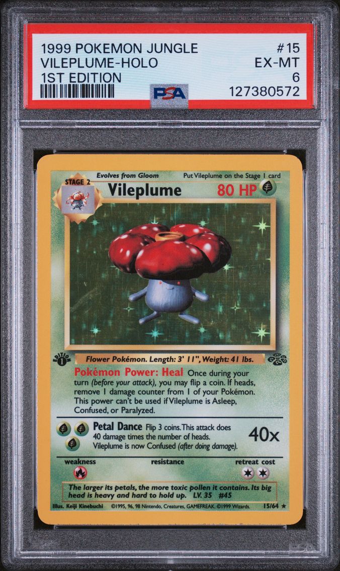 1999 #15 Vileplume-Holo 1st Edition PSA 6 Jungle