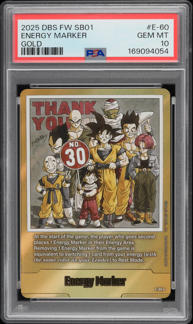 2025 #E-60 Energy Marker PSA 10 Dragon Ball Super Card Game Fusion World Manga Booster 01