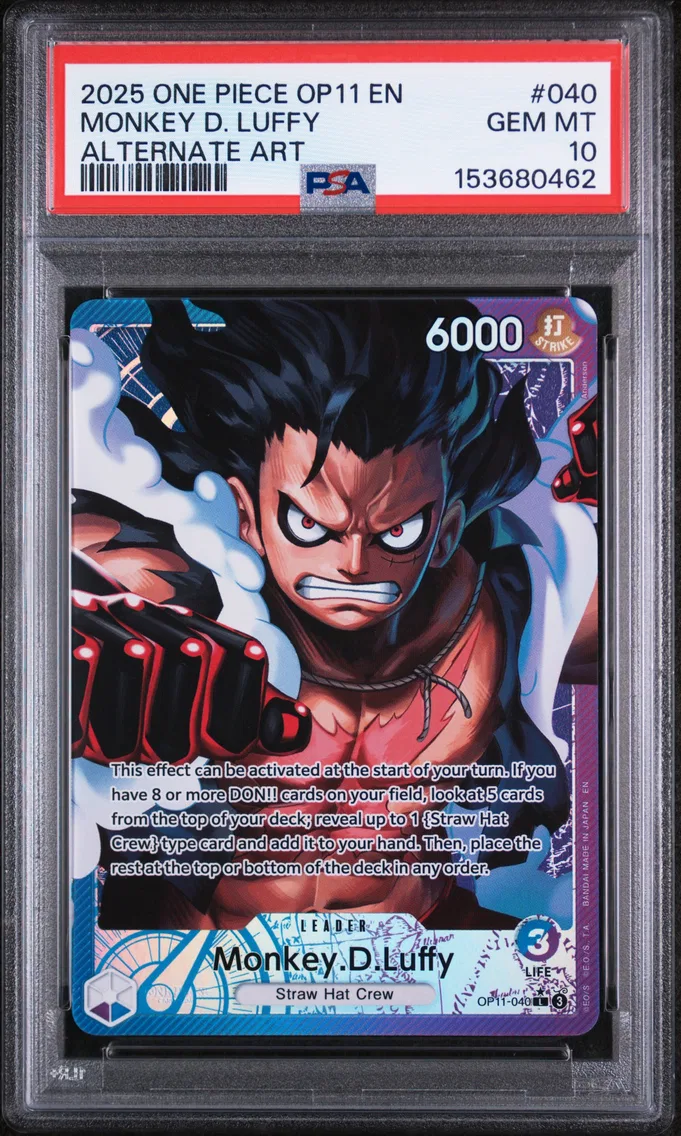 2025 #040 Monkey D. Luffy PSA 10 One Piece OP11-A Fist of Divine Speed