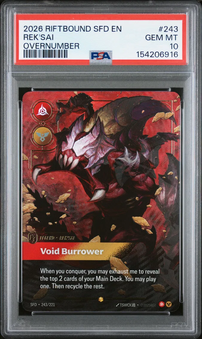 2026 #243 Rek'Sai - Void Burrower PSA 10 Riftbound: League of Legends Sfd-Spiritforged