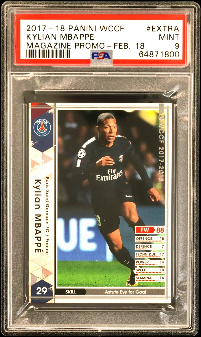 2017 #EXTRA Kylian Mbappe PSA 9 Panini Wccf Magazine Promos
