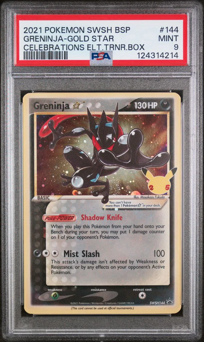 2021 #144 Greninja-Gold Star PSA 9 Swsh Black Star Promo