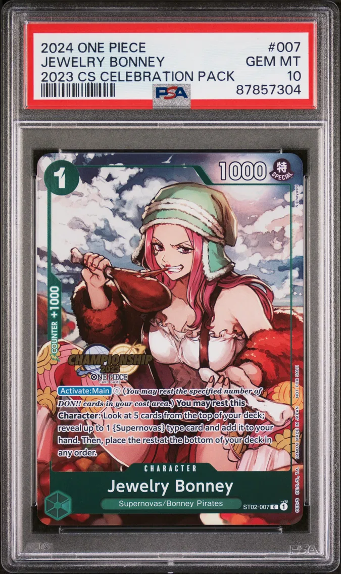 2024 #007 JEWELRY BONNEY PSA 10 One Piece Championship 2023 Celebration Pack