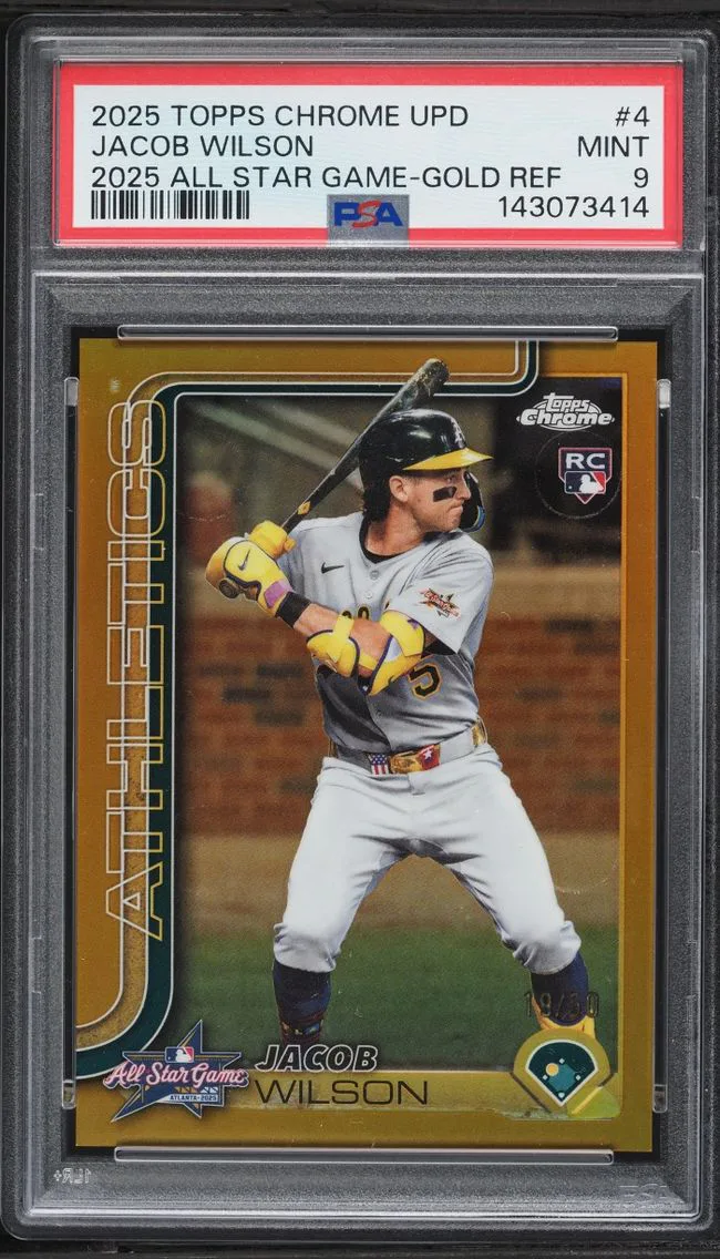 2025 Topps Chrome Update '25 All Star Game Gold Refractor Jacob Wilson ROOKIE /50 #4 PSA 9 MINT
