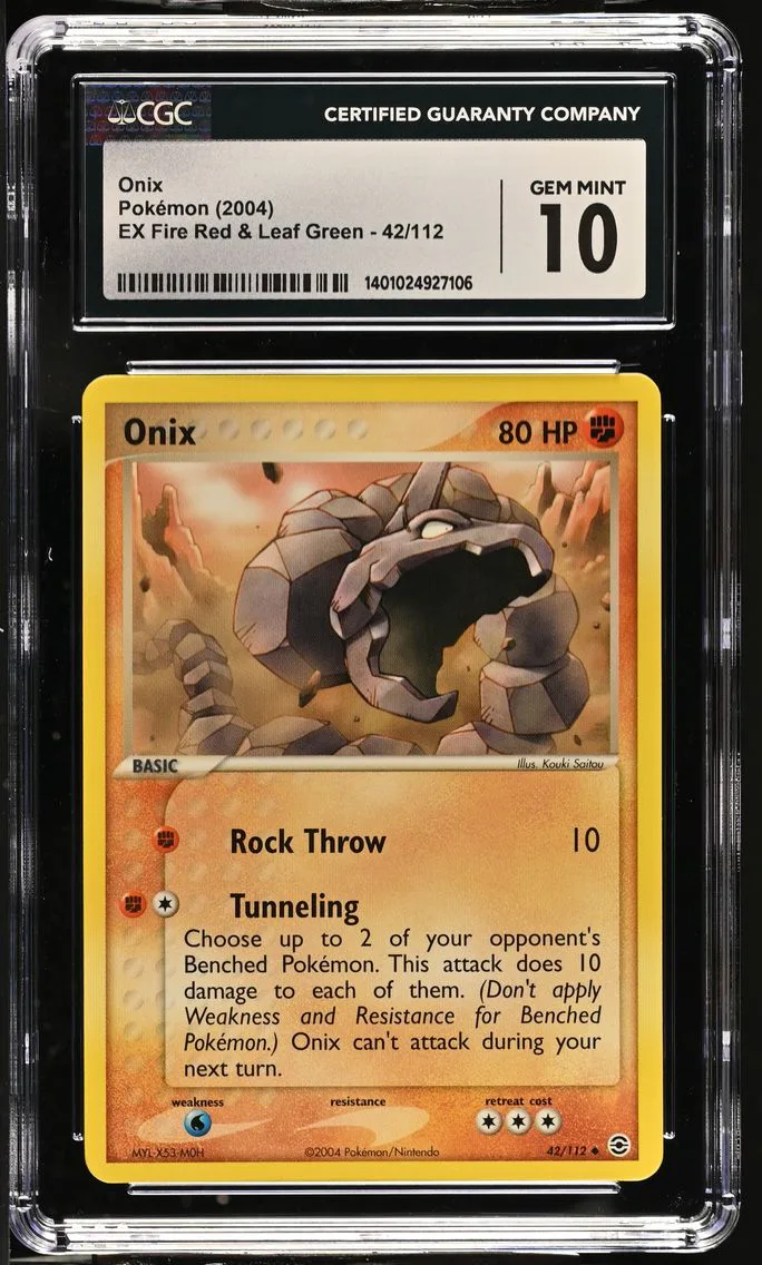 2004 #42 Onix CGC 10 EX Fire Red & Leaf Green - English