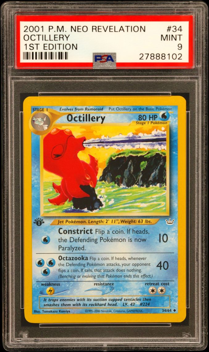 2001 #34 Octillery 1st Edition PSA 9 Neo Revelation
