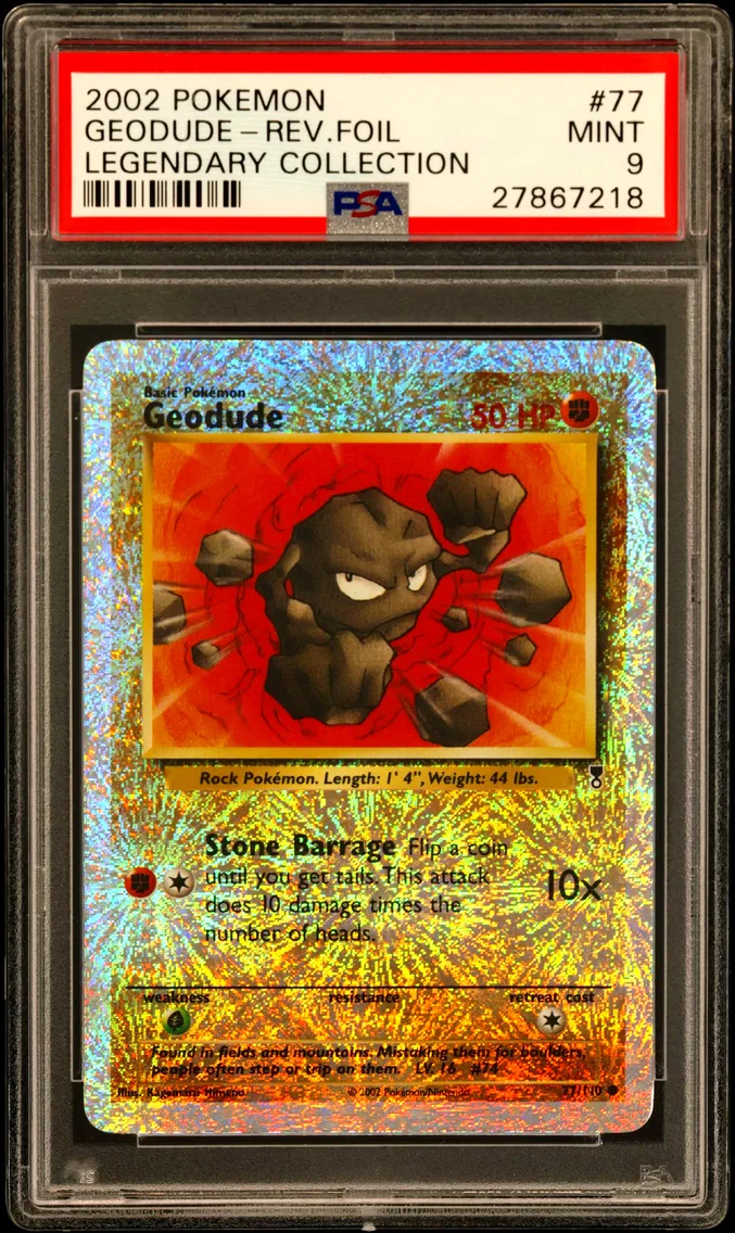 2002 Pokemon Legendary Collection Geodude-Reverse Foil Legendary Collection #77 PSA 9