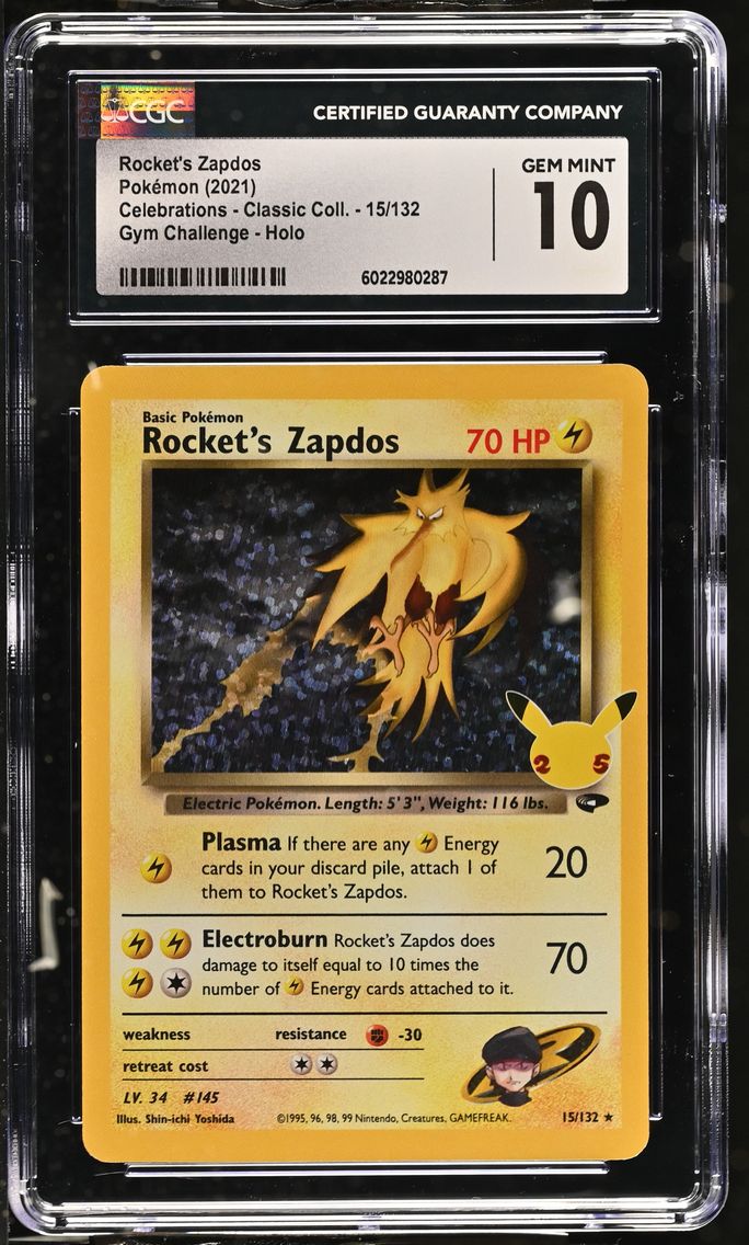2021 #15 Rocket's Zapdos CGC 10 Celebrations - Classic Collection - English