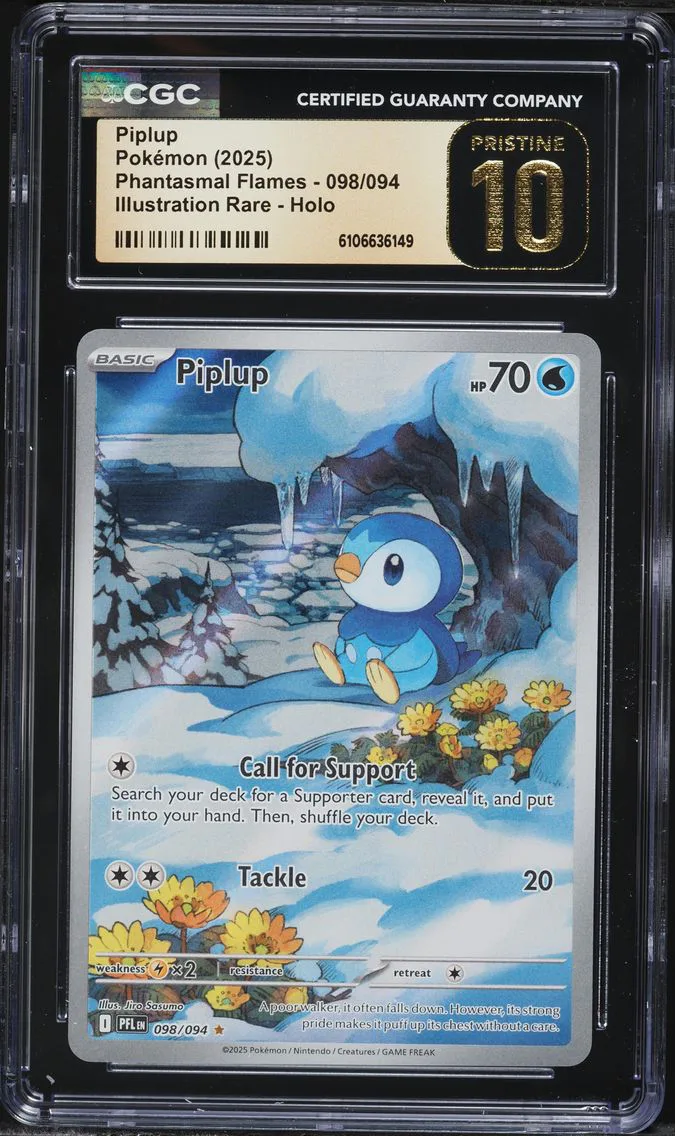 2025 #098 Piplup CGC 10 Pristine Pfl EN-Phantasmal Flames Pokemon