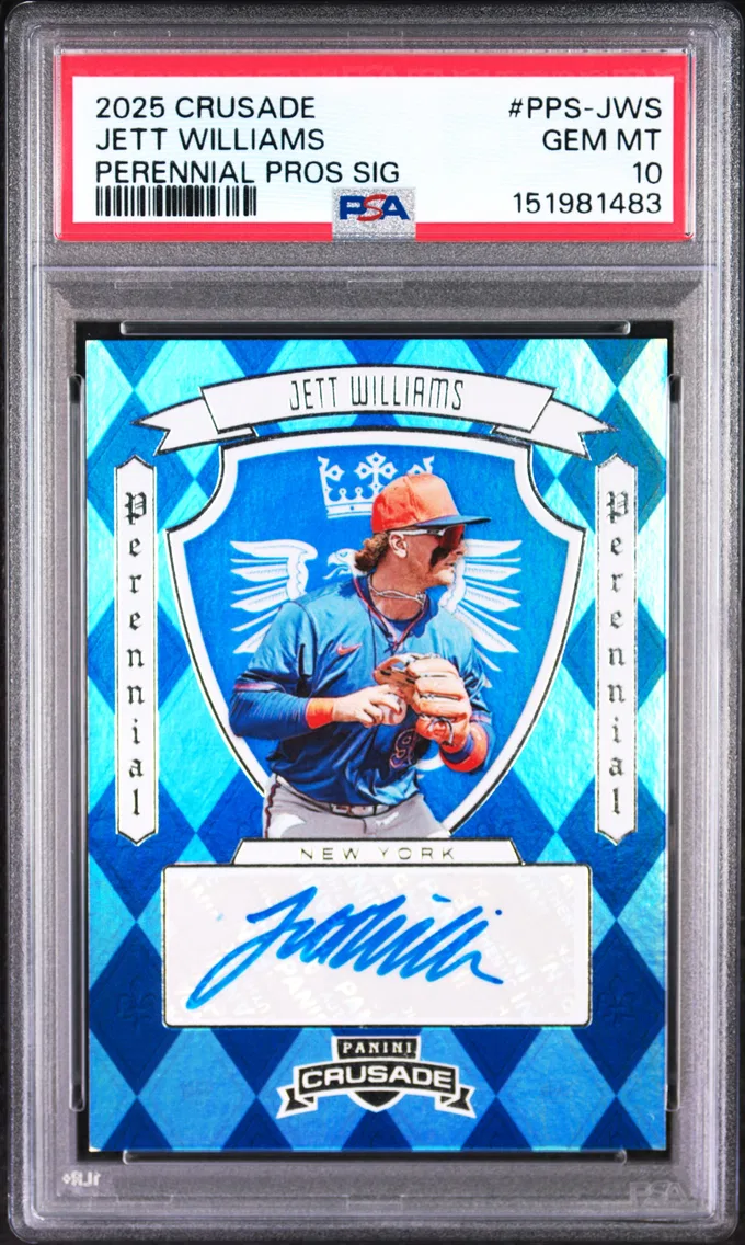 2025 #PPS-JWS Jett Williams PSA 10 Panini Crusade Crusade Perennial Prospect Signatures