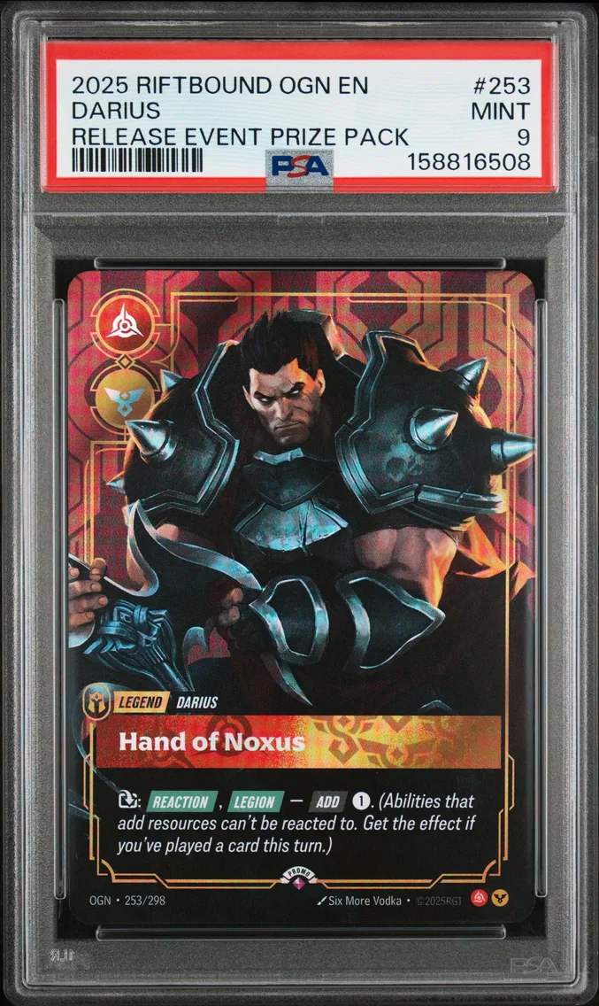 2025 #253 Darius - Hand of Noxus PSA 9 Riftbound: League of Legends Ogn-Origins