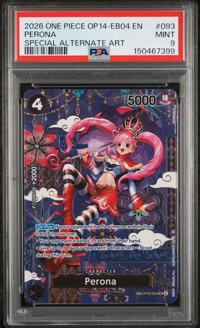 2026 #093 Perona PSA 9 One Piece OP14-EB04-the Azure Sea's Seven