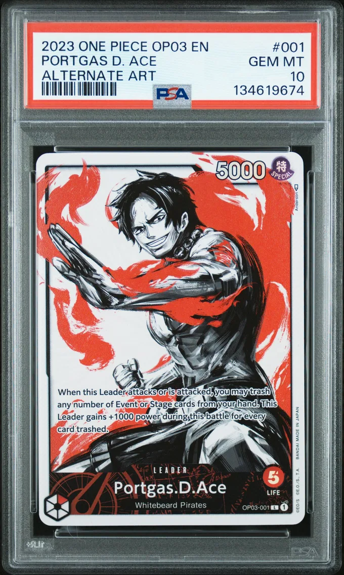 2023 #001 Portgas D. Ace PSA 10 One Piece OP03-Pillars of Strength