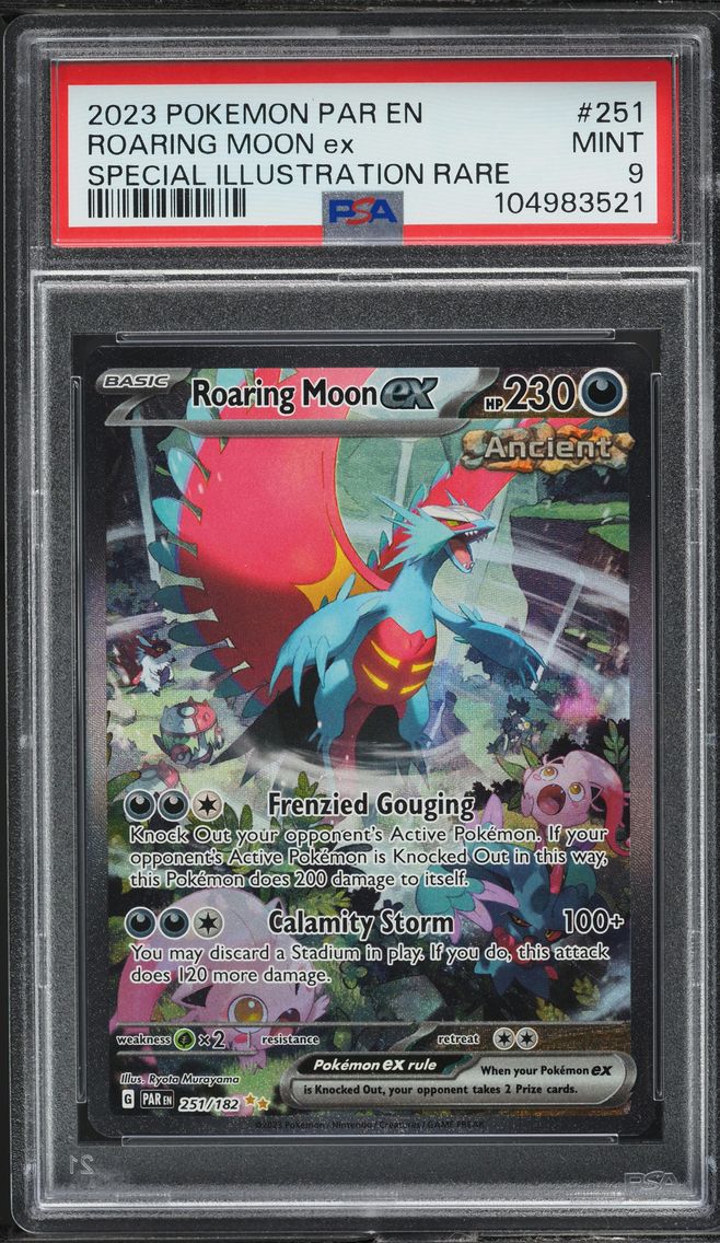 2023 #251 SCARLET & VIOLET PARADOX RIFT SIR ROARING MOON EX PSA 9 POKEMON