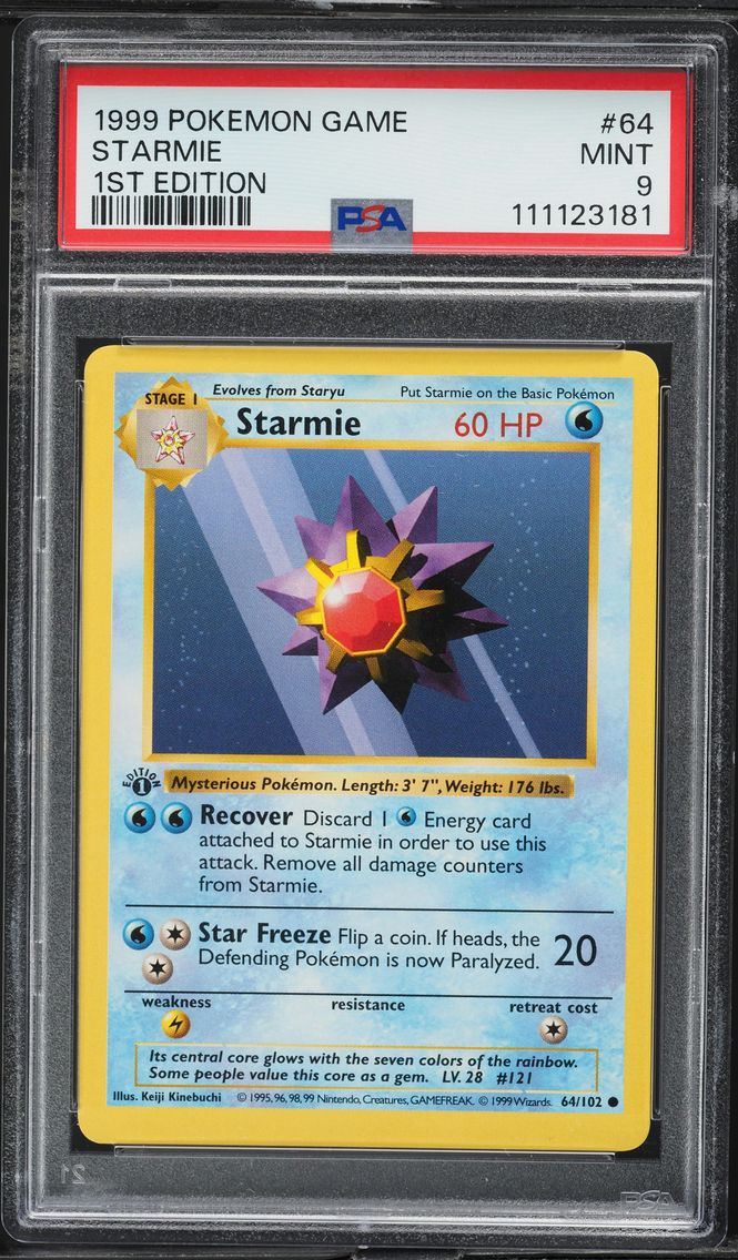 1999 #64 Starmie 1st Edition PSA