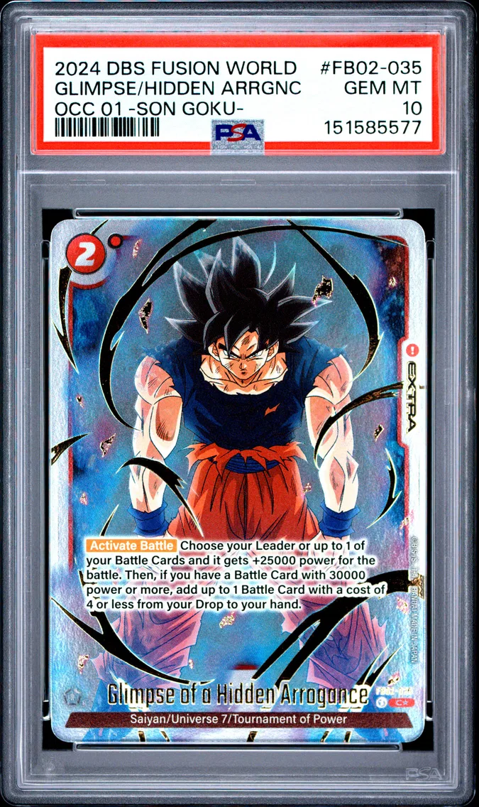 2024 #FB02-035 Glimpse of A Hidden Arrogance PSA 10 Dragon Ball Super Card Game Fusion World Official Card Case 01 -Son Goku-