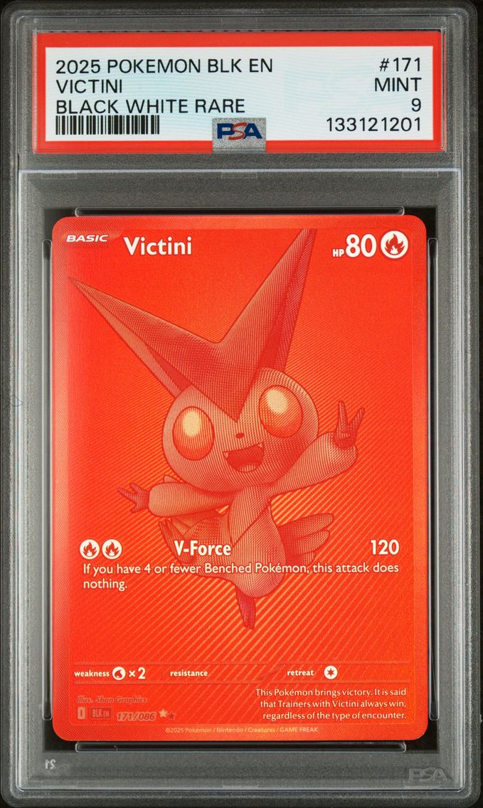 2025 #171 Victini PSA 9 Blk EN-Black Bolt