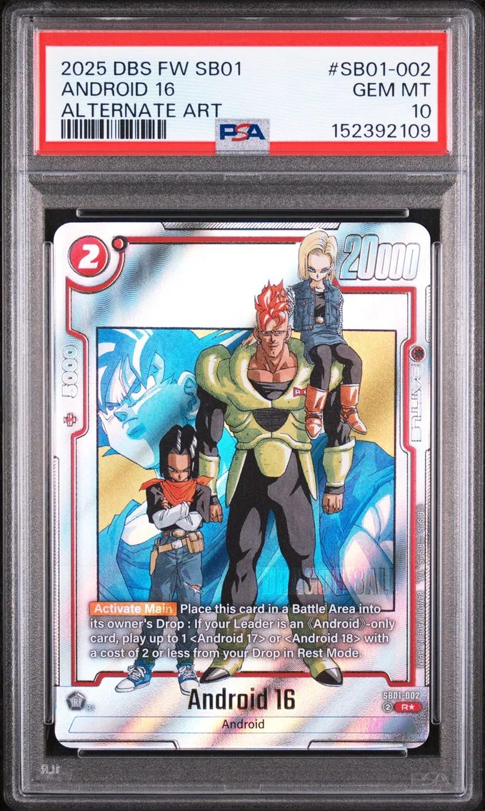 2025 #SB01-002 Android 16 PSA 10 Dragon Ball Super Card Game Fusion World Manga Booster 01