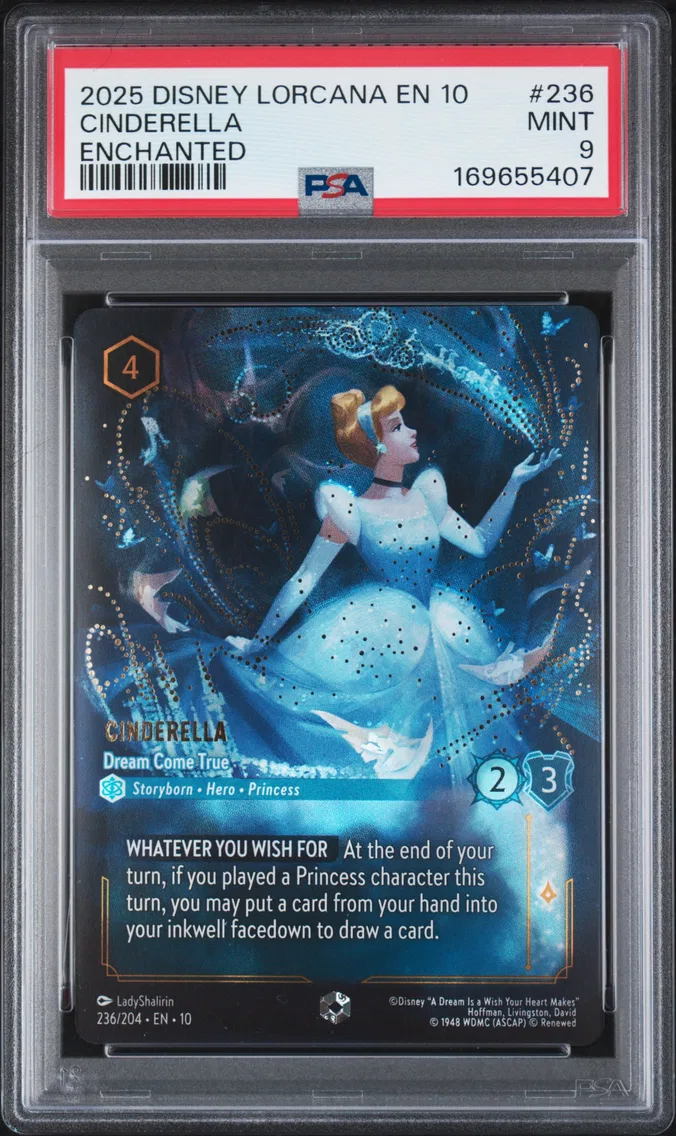 2025 #236 Cinderella - Dream Come True PSA 9 Disney Lorcana EN 10-Whispers in the Well