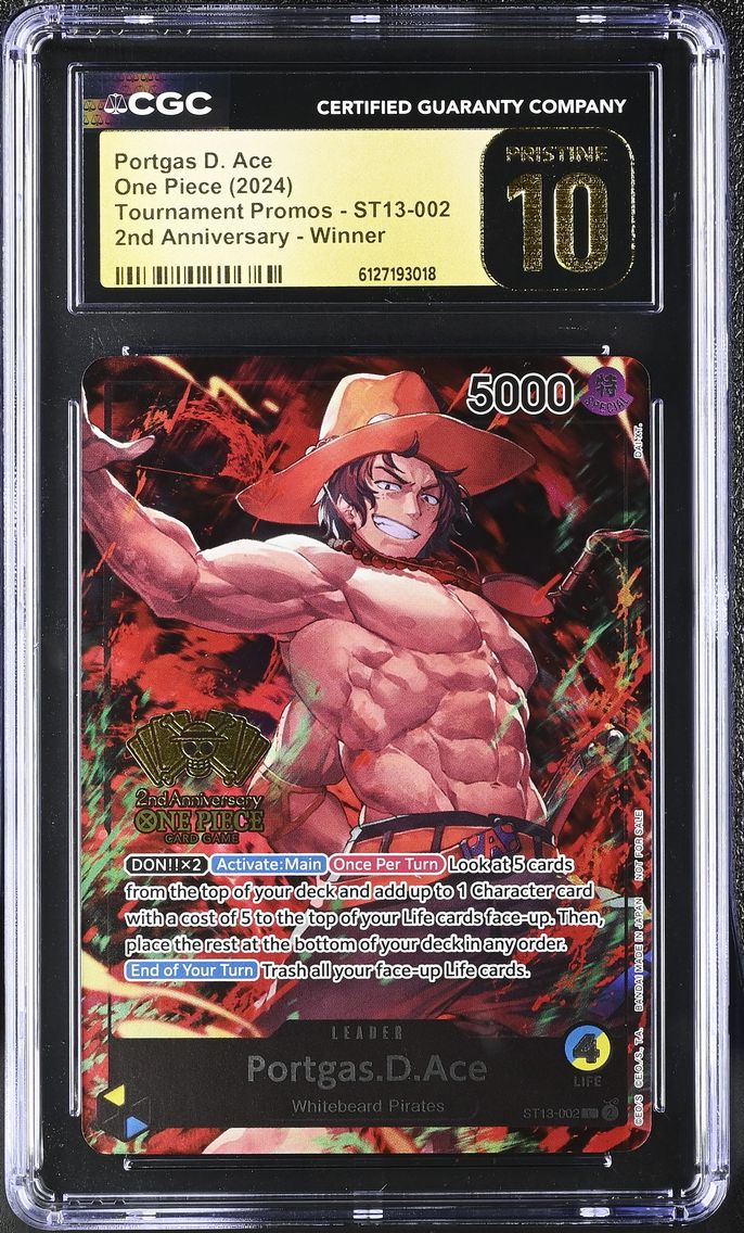 2024 #ST13-002 Portgas D. Ace CGC 10 Pristine Tournament Promos - English