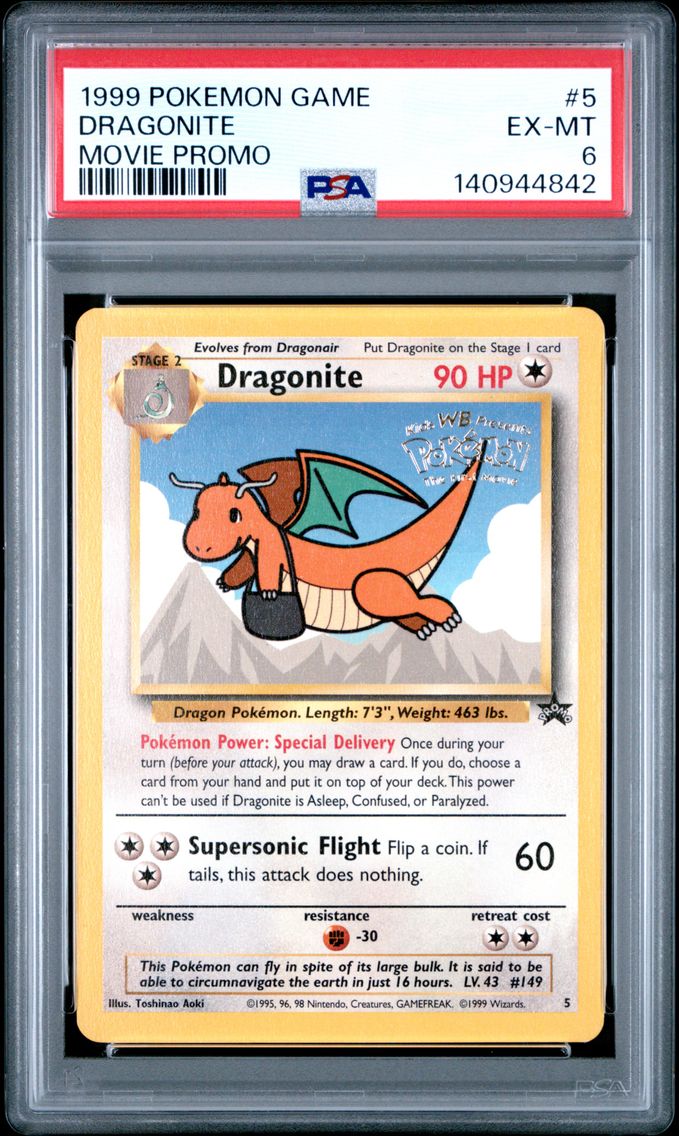 1999 #5 Dragonite PSA 6 Game Movie Pokemon