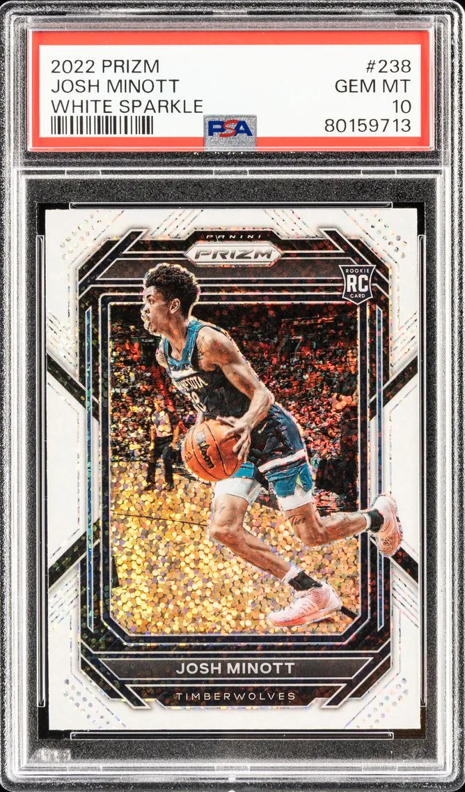 2022 #238 JOSH MINOTT PSA 10 PANINI PRIZM | WHITE SPARKLE