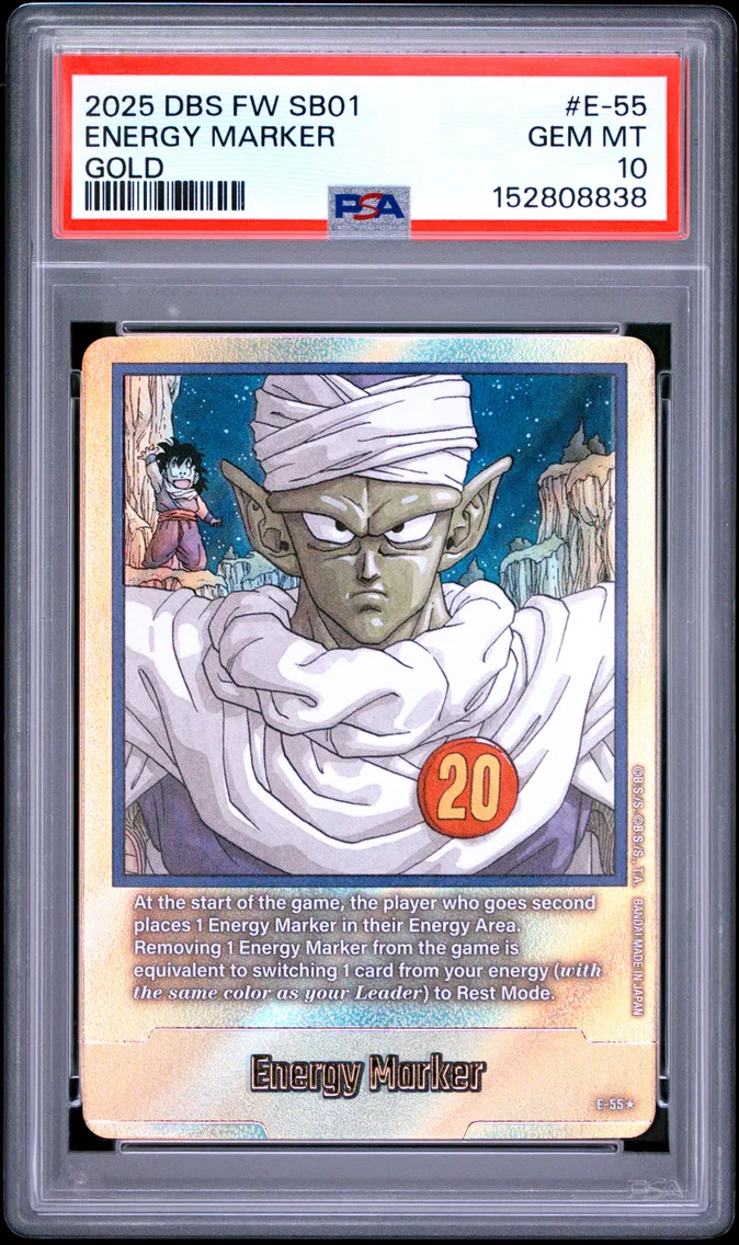2025 #E-55 Energy Marker PSA 10 Dragon Ball Super Card Game Fusion World Manga Booster 01