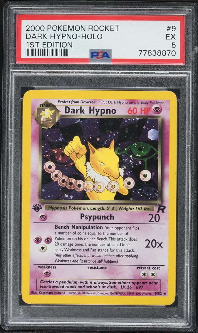 2000 #9 Dark Hypno-Holo 1st Edition PSA 5 Rocket Pokemon