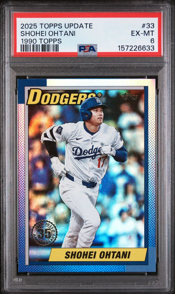 2025 #33 Shohei Ohtani PSA 6 Topps Update 1990 Topps Baseball