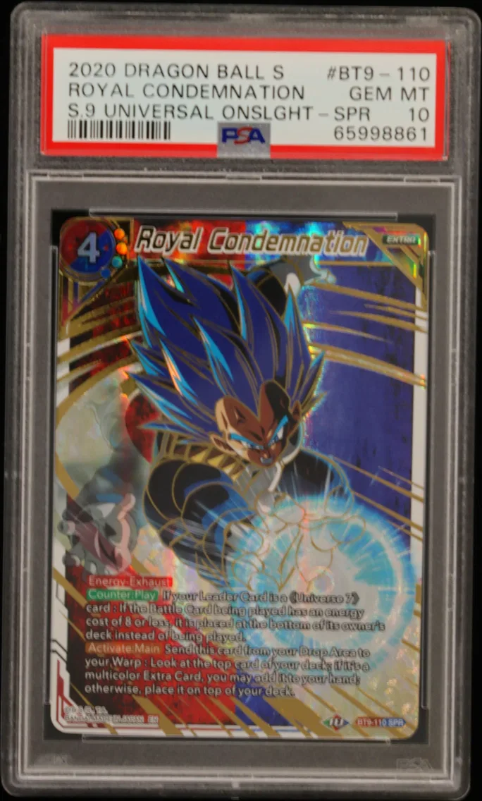 2020 #BT9-110 Royal Condemnation PSA 10 Dragon Ball Super Card Game Series 9 Universal Onslaught