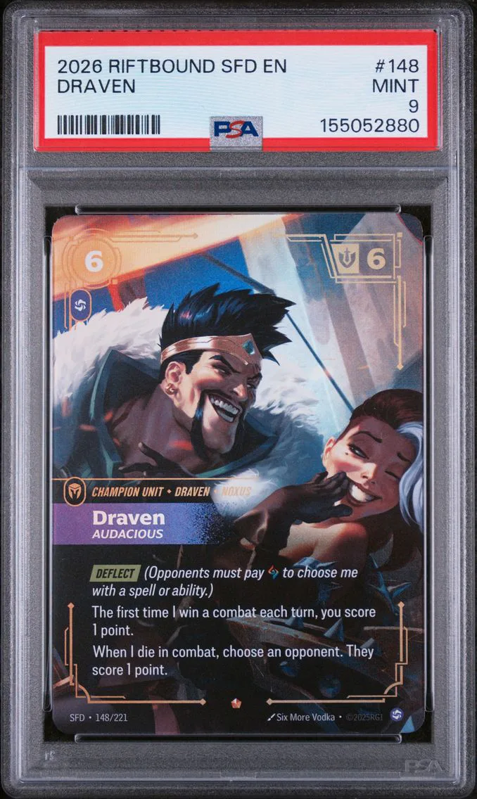 2026 #148 Draven - Audacious PSA 9 Riftbound: League of Legends Sfd-Spiritforged