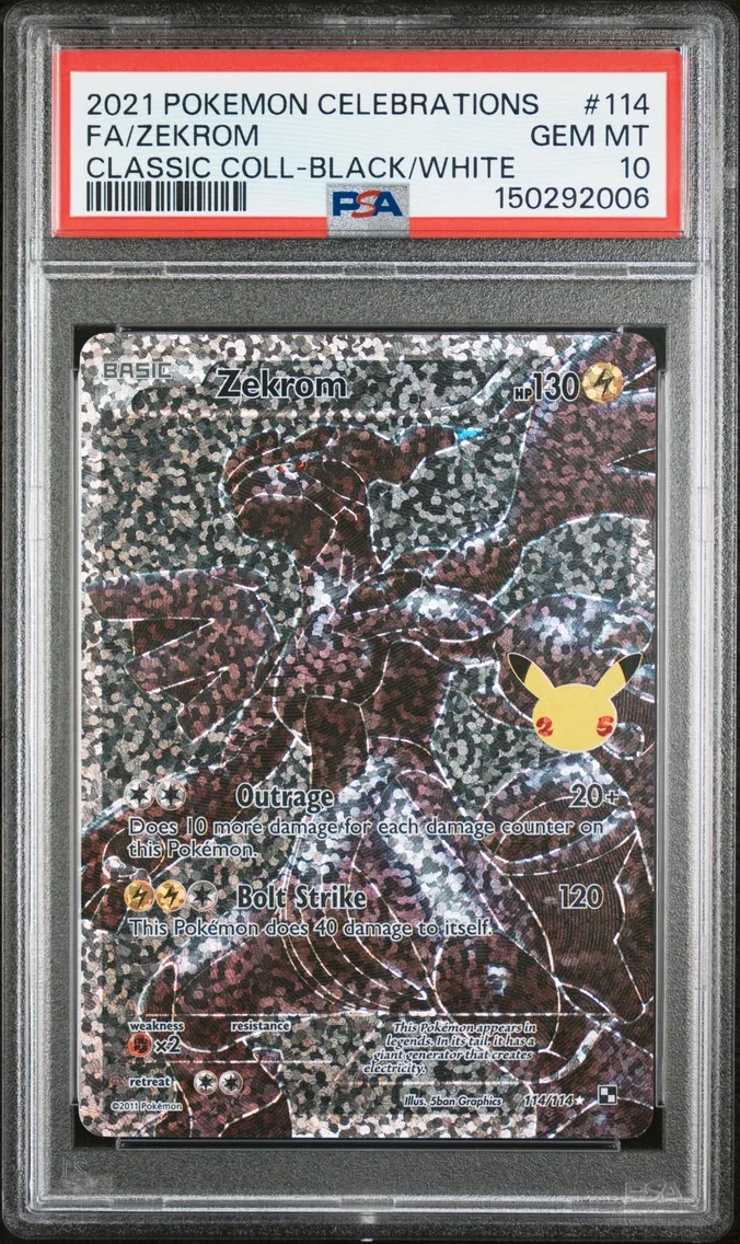 2021 Pokemon Celebrations Classic Collection Full Art/Zekrom Celebrations Classic Collection #114 PSA 10