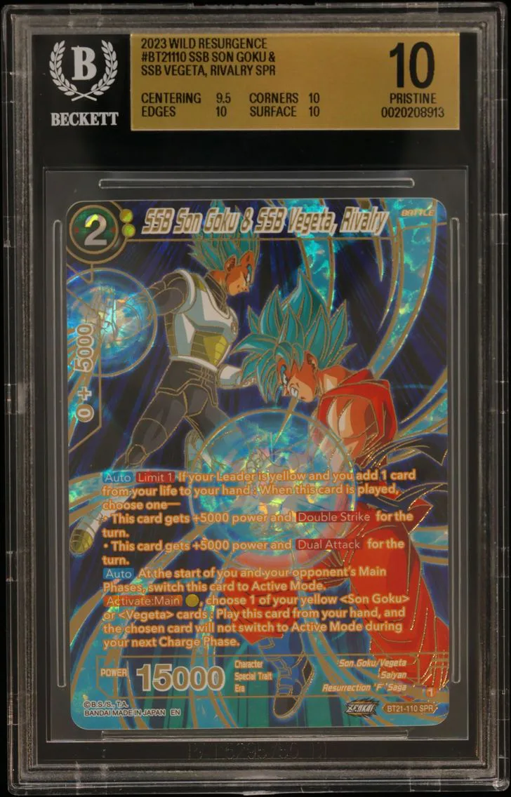 2023 #BT21110 SSB Son Goku & SSB Vegeta, Rivalry SPR BGS 10 Dragon Ball Super Card Game Wild Resurgence