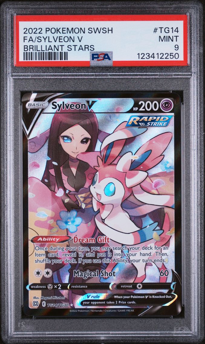 2022 #TG14 Full Art/Sylveon V PSA 9 Sword & Shield Brilliant Stars Pokemon