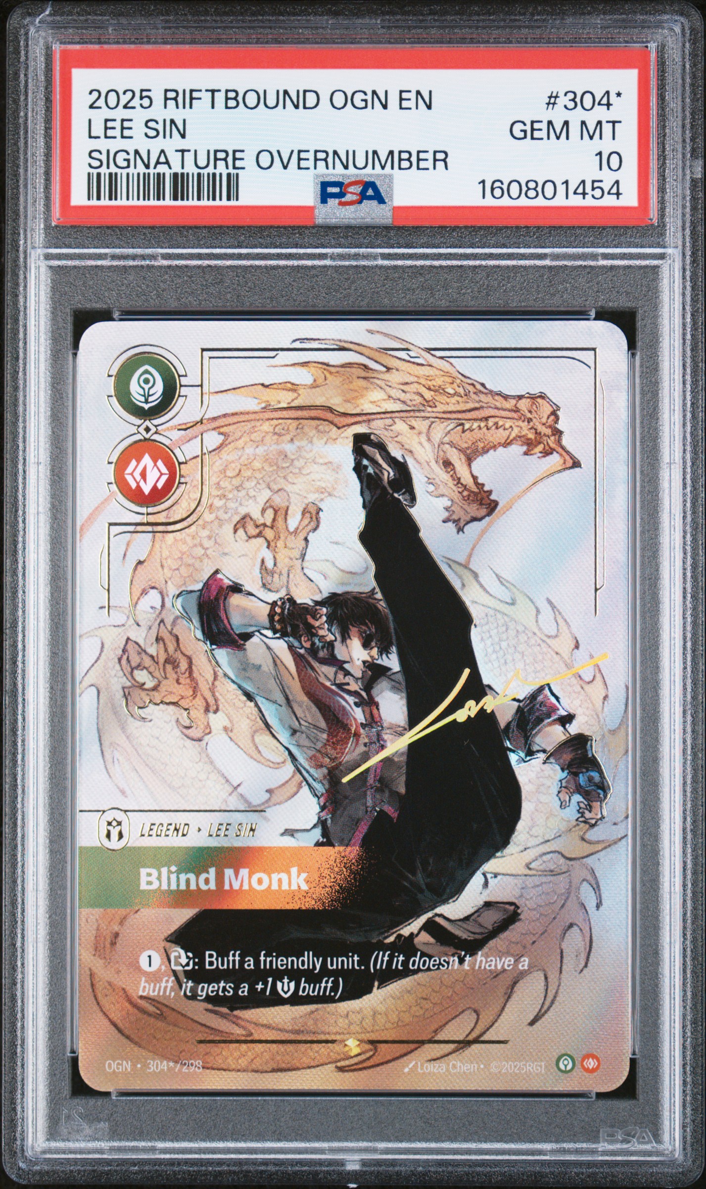 2025 #304* Lee Sin - Blind Monk PSA 10 Riftbound: League of Legends Ogn-Origins