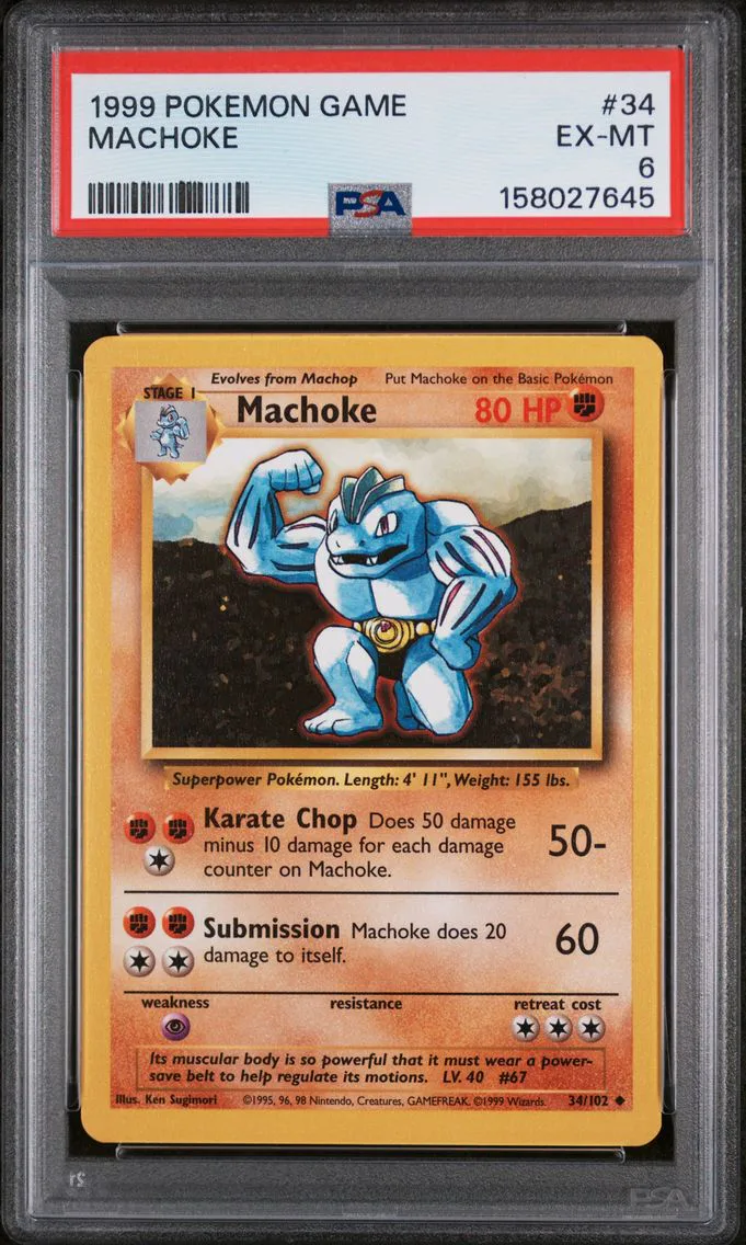 1999 #34 Machoke PSA 6 Game