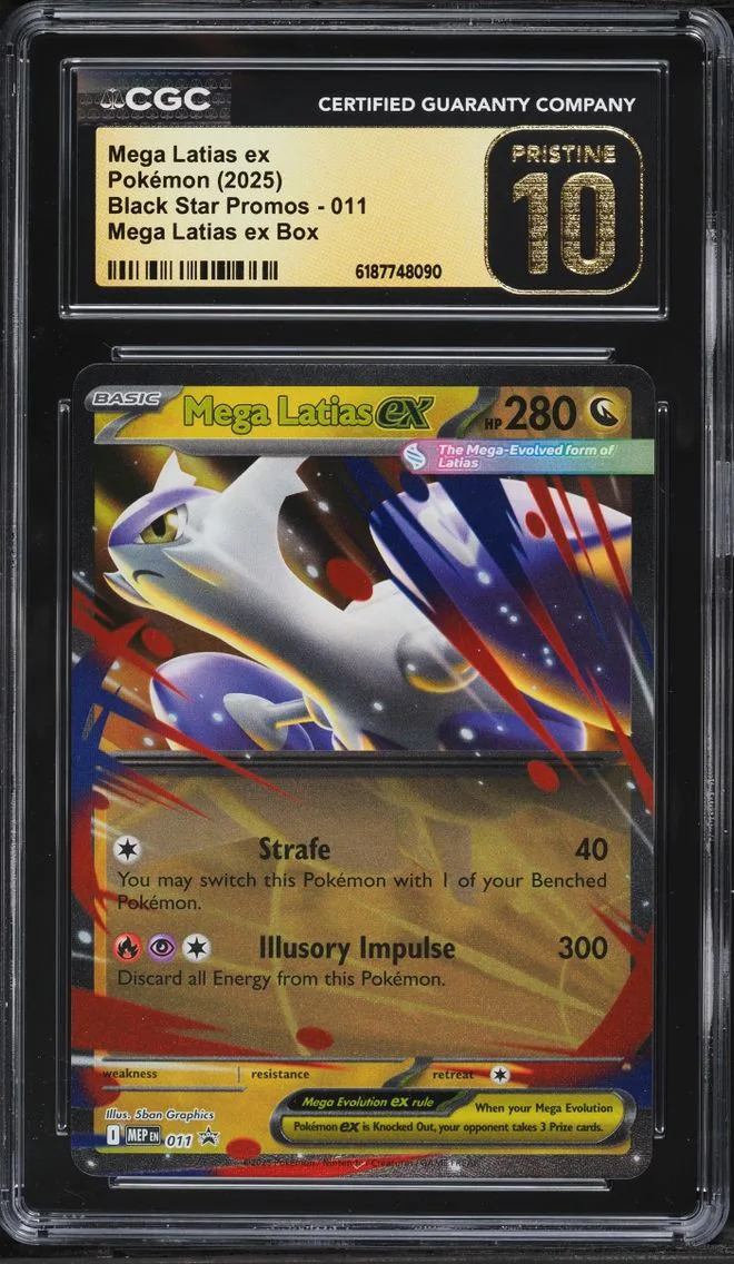 2025 #11 Mega Latias Ex CGC 10 Pokemon Mega Evolution Black Star Promo Box Holo
