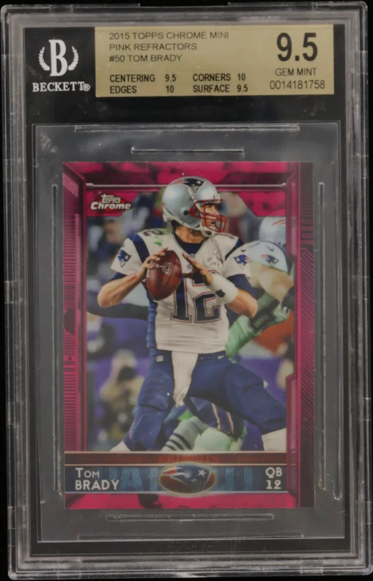 2015 #50 Tom Brady BGS 9.5 Topps Chrome Mini Pink Refractors