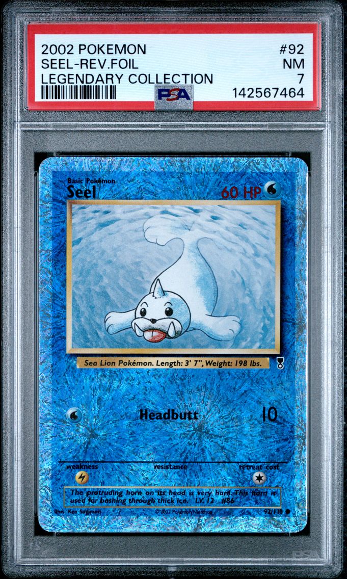 2002 #92 Seel-Reverse Foil PSA 7 Legendary Collection