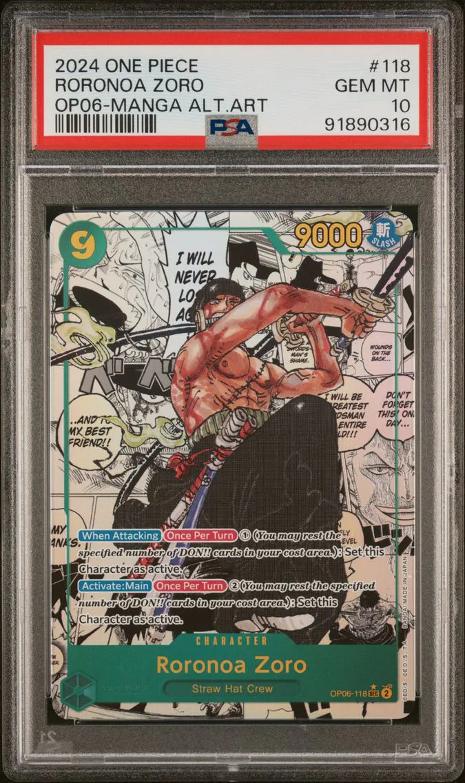 2024 #118 Roronoa Zoro PSA 10 On
