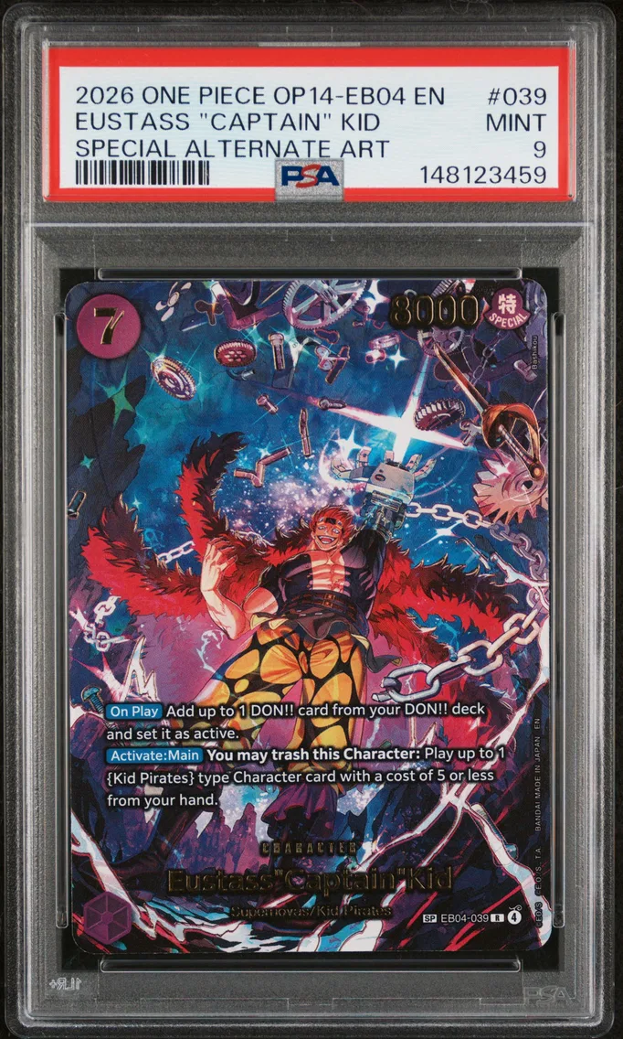 2026 #039 Eustass "Captain" Kid PSA 9 One Piece OP14-EB04-the Azure Sea's Seven