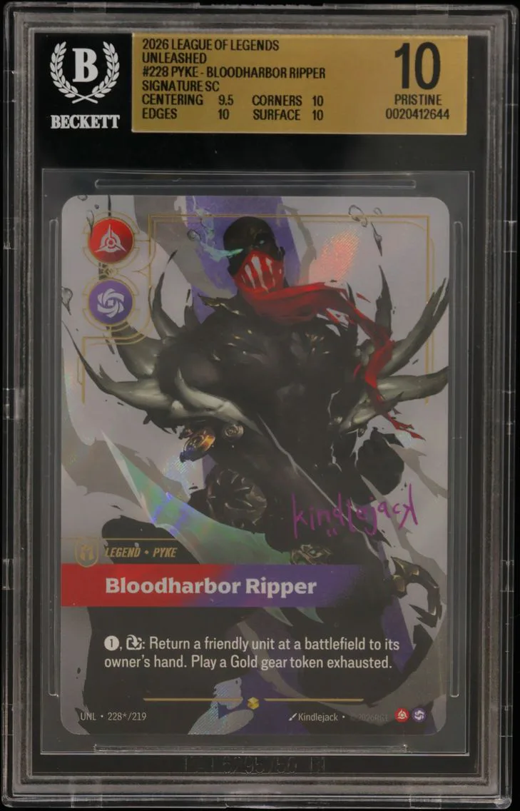 2026 #228* Pyke - Bloodharbor Ripper SIGNATURE SC BGS 10 Riftbound: League of Legends TCG Unleashed