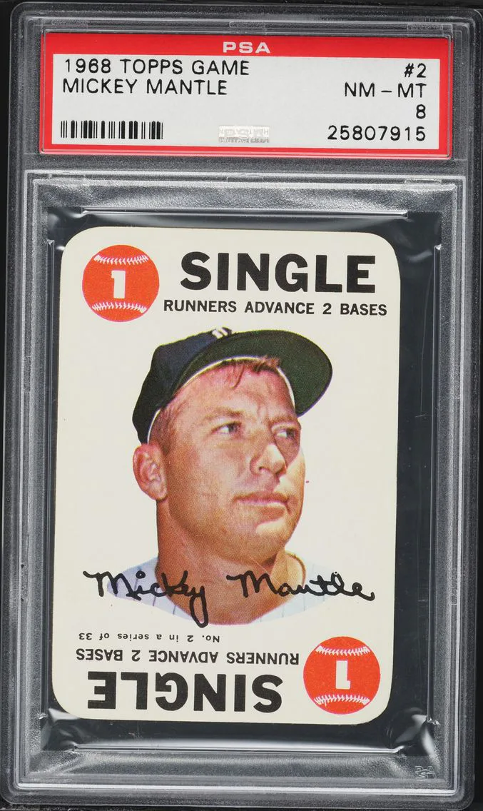 1968 #2 Mickey Mantle PSA 8 Topps Game Baseball