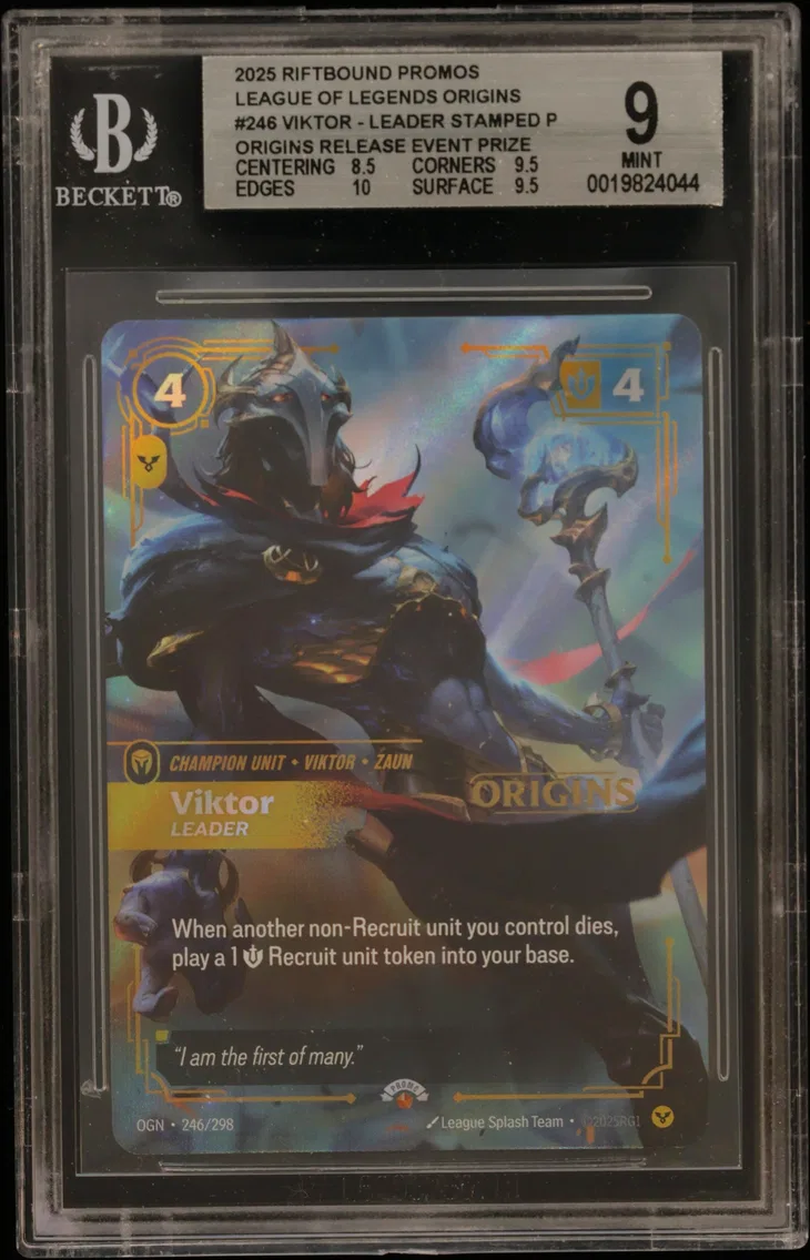 2025 #246 Viktor - Leader STAMP P/(Origins Release Event Prize Pack) BGS 9 Riftbound: League of Legends TCG Origins Promos