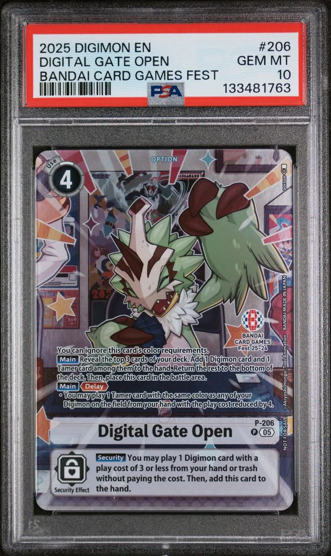 2025 #206 Digital Gate Open PSA 10 Digimon Promos
